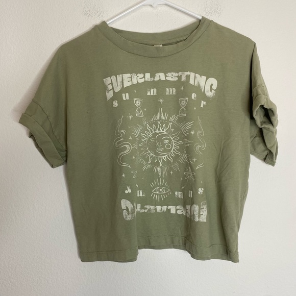 Malai Tops - Malai Sage Green 100% Cotton Everlasting Summer Graphic Tee